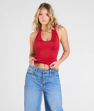 The Sultry Inspiration Halter Crop Top in red brings edge and energy to your vibe, ready to elevate any festival look or concert outfit.