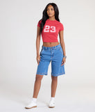 From bold to effortless, the Feeling 23 Crop Graphic Tee lets you define your vibe with red tops that speak your style.