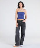 Stay on-trend this season with the Cutest Vibe Ruched Knit Tube Top in dark denim wash, a must-have for creating stylish and effortless summer outfits for women.