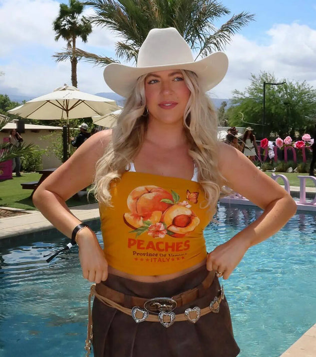 Feeling Peachy Graphic Tube Top | Windsor