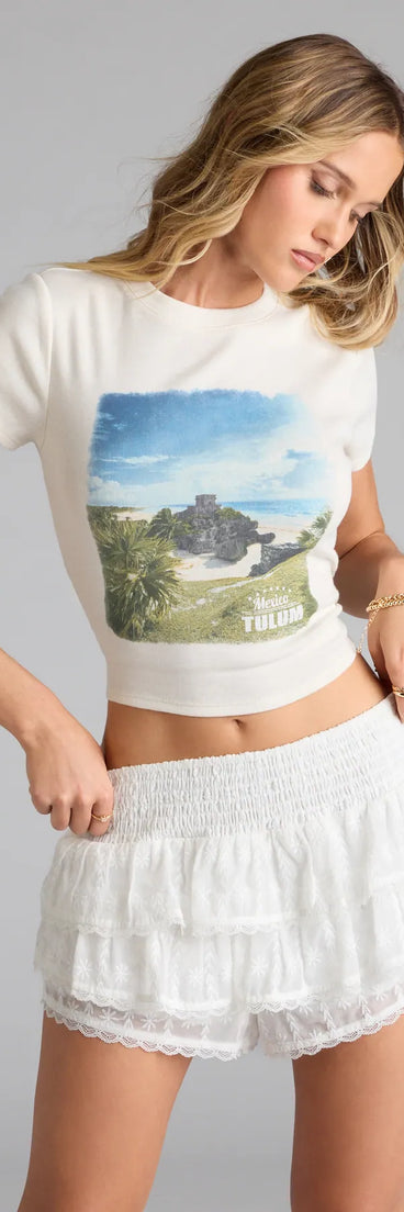 The Mexico Tulum Graphic Tee in white brings edge and energy to your vibe, ready to elevate any festival look or concert outfit.
