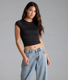 From bold to effortless, the Baby Got Back Basic Crew Neck Crop Tee lets you define your vibe with black tops that speak your style.
