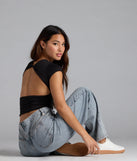 From bold to effortless, the Baby Got Back Basic Crew Neck Crop Tee lets you define your vibe with black tops that speak your style.