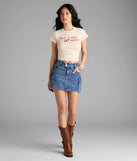 With its midriff cut and trend-forward fit, the Te Amo Tequila Graphic Tee is a ivory crop top made to pair with skirts, denim, or whatever vibe you're feeling this season.