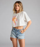 Aloha Babe Flower Graphic Crop Tee