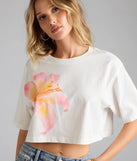Aloha Babe Flower Graphic Crop Tee