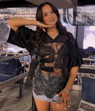 Perfect for layering or wearing solo, this short sleeve top features the Sporty Chic Lace V-Neck 24 Graphic Jersey Top in black for effortless everyday styling with jeans, cargos, or skirts.