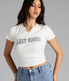Sequin Last Rodeo Bridal Crop Tee