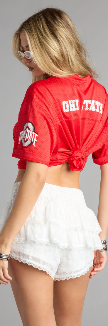 Complete your look with the Stadium Status Ohio State® Cropped Jersey Top, a trendy top that’s ready to pair with anything in your fall rotation.