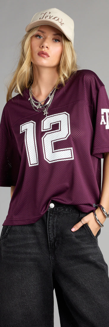 Trendy women’s tops, like the Squad Goals Texas A&M® Cropped Jersey Top, bring effortless style for fall layering, lounging, or going out.