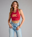 Fight On® And Flirt USC® Halter Crop Top