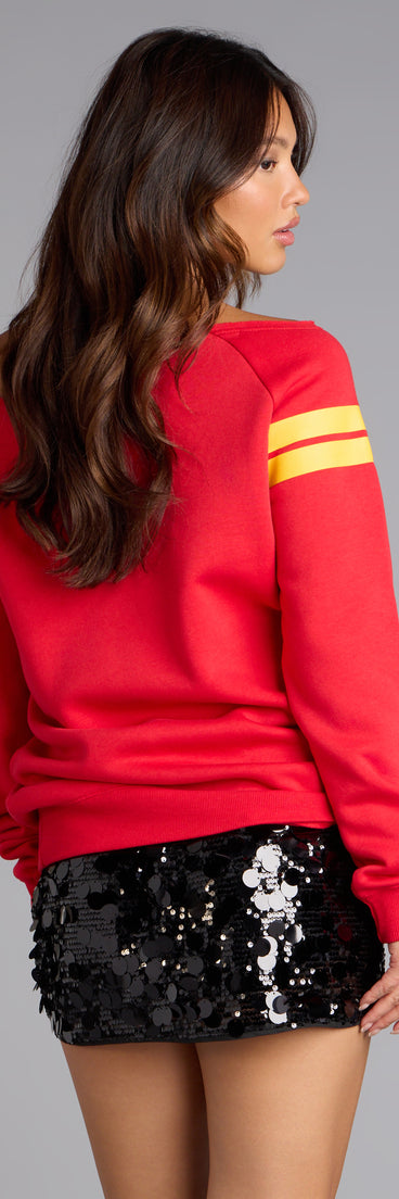 Trendy women’s tops, like the Ultra Game NFL Kansas City Chiefs Pull-Over Top, bring effortless style for fall layering, lounging, or going out.