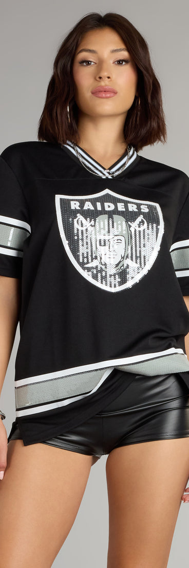 Trendy women’s tops, like the Ultra Game NFL Las Vegas Raiders Top, bring effortless style for fall layering, lounging, or going out.