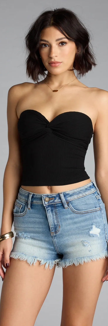 Trendy women’s tops, like the More To Come Twist Tube Crop Top, bring effortless style for fall layering, lounging, or going out.