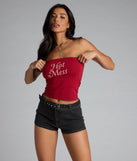 Hot Mess Graphic Tube Top
