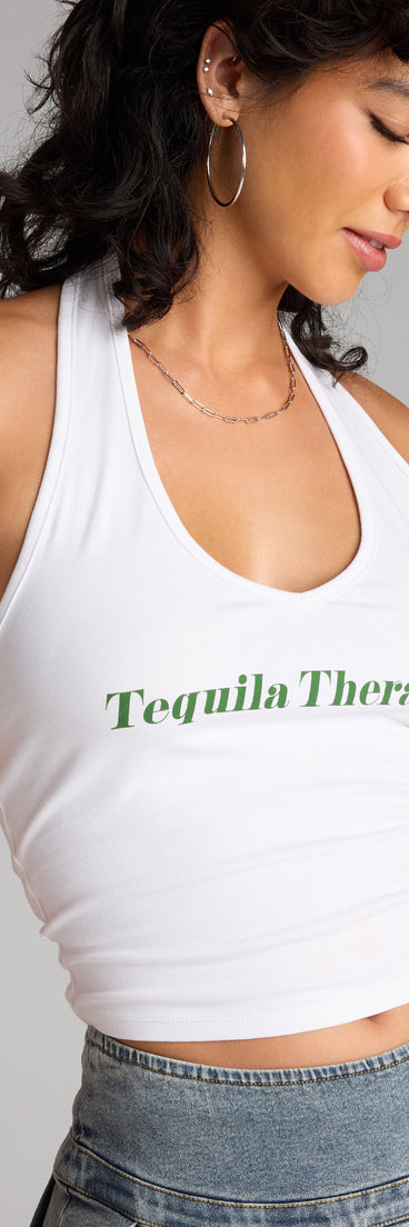 Complete your look with the Tequila Therapy Graphic Crop Top, a trendy top that’s ready to pair with anything in your fall rotation.