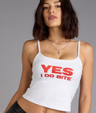 Yes I Bite Tank Crop Top