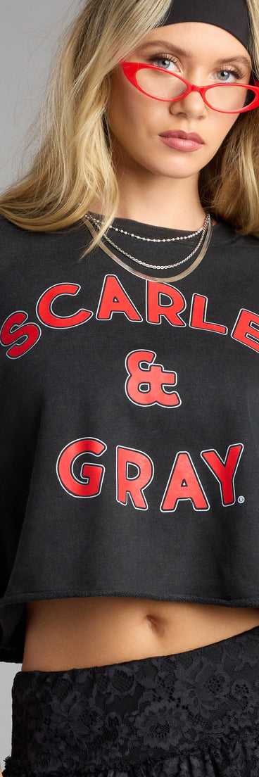 Trendy women’s tops, like the Scarlet And Slay Cropped Ohio State® Sweatshirt, bring effortless style for fall layering, lounging, or going out.