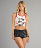 Hotter Than Hell Graphic Crop Top