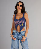 Street Team Graphic Cutout Crop Tank Top