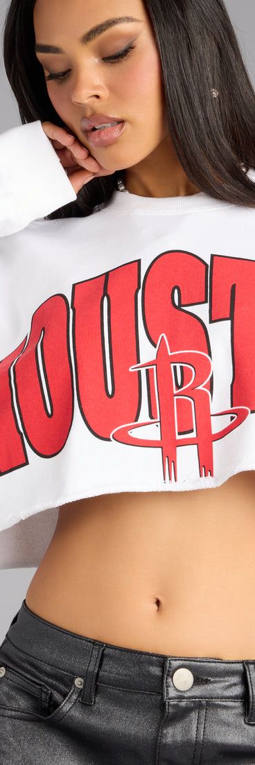 Ultra Game NBA Houston Rockets Crop Sweatshirt