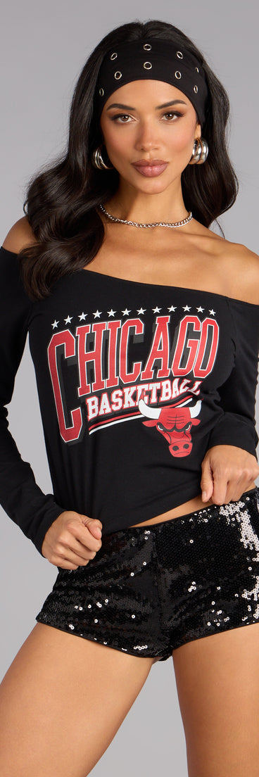 Ultra Game NBA Chicago Bulls Off-The-Shoulder Top