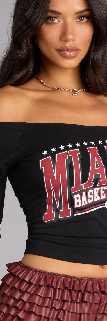 Ultra Game NBA Miami Heat Off-The-Shoulder Top