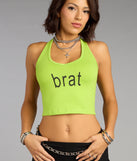 Certified Brat Graphic Crop Top