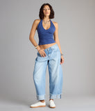 Complete your look with the Feel The Vibes Halter V-Neck Crop Top, a trendy top that’s ready to pair with anything in your fall rotation.
