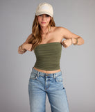 Complete your look with the Cutest Vibe Ruched Knit Tube Top, a trendy top that’s ready to pair with anything in your fall rotation.