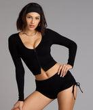 Everyday Long Sleeve Zip-Up Crop Top