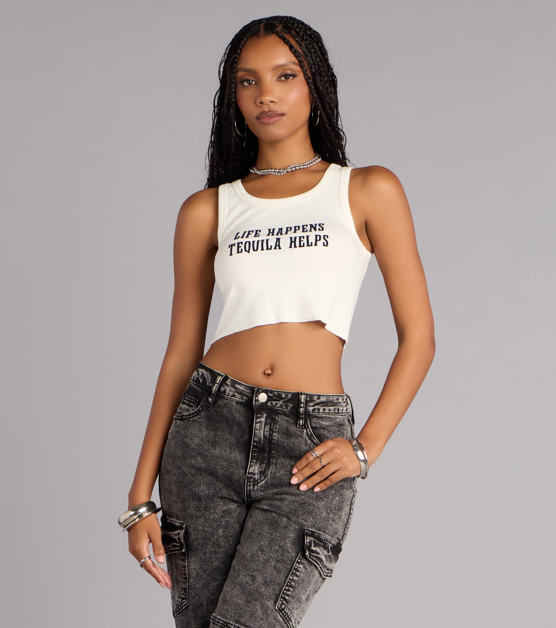 Tequila Made Me Do It Graphic Crop Top | Windsor