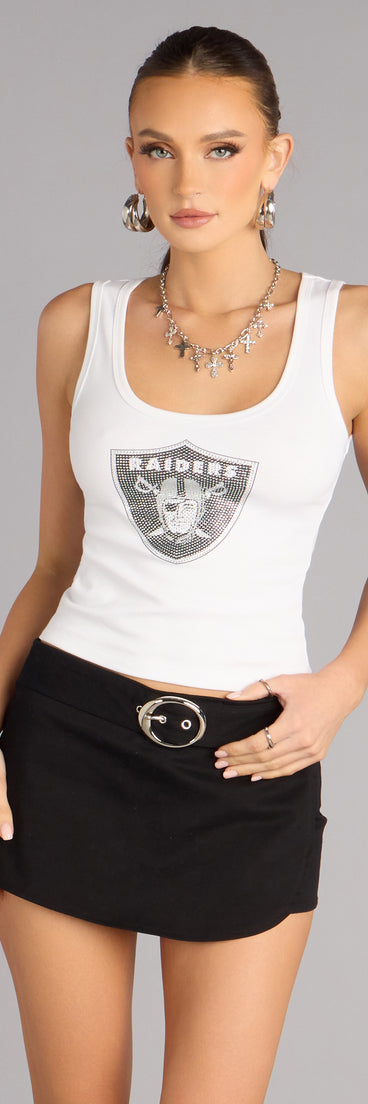 Ultra Game NFL Las Vegas Raiders Rhinestone Tank Top