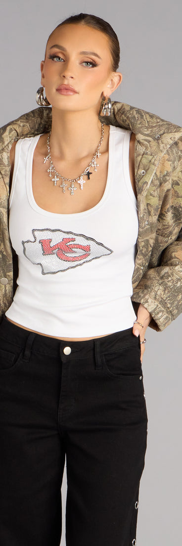 Ultra Game NFL Kansas City Chiefs Rhinestone Tank Top