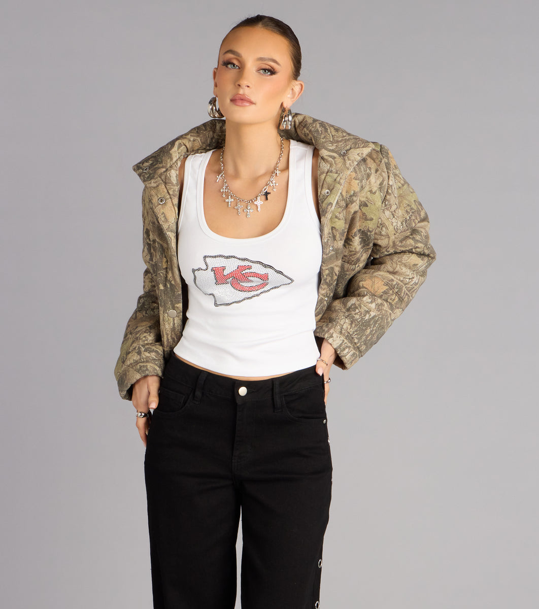 Ultra Game NFL Kansas City Chiefs Rhinestone Tank Top & Windsor