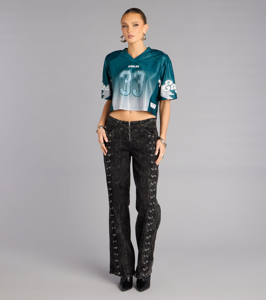 Ultra Game NFL Philadelphia Eagles Mesh Crop Top & Windsor