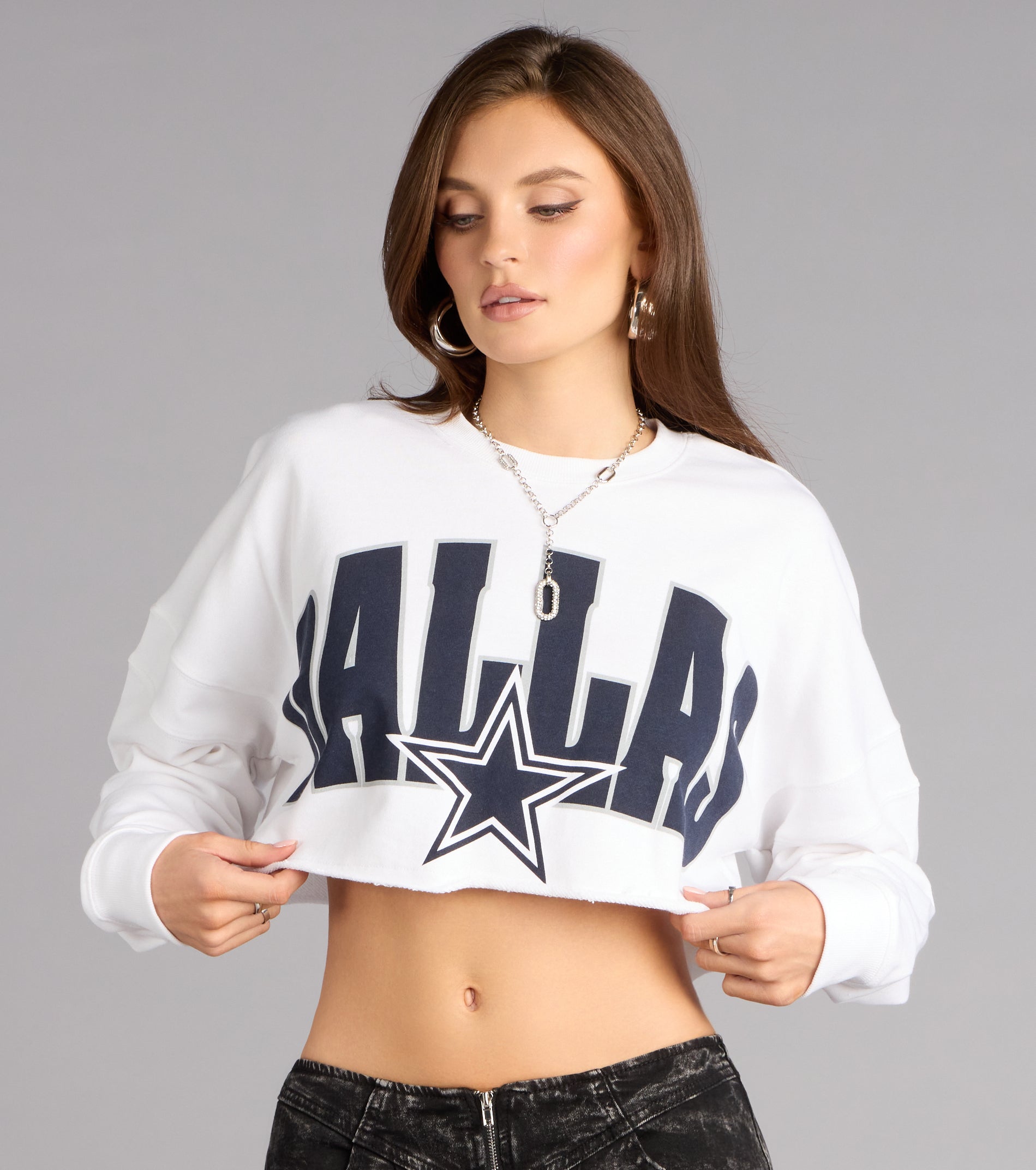 Ultra Game NFL Dallas Cowboys Crop Sweatshirt | Windsor