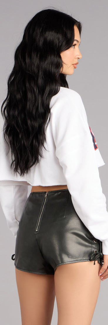 Ultra Game NFL New England Patriots Crop Sweatshirt