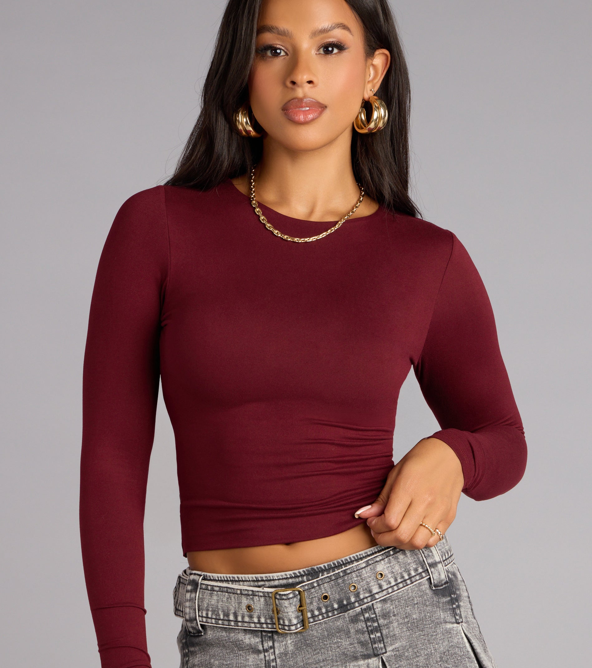 Perfect Twist Long Sleeve Crop Top | Windsor