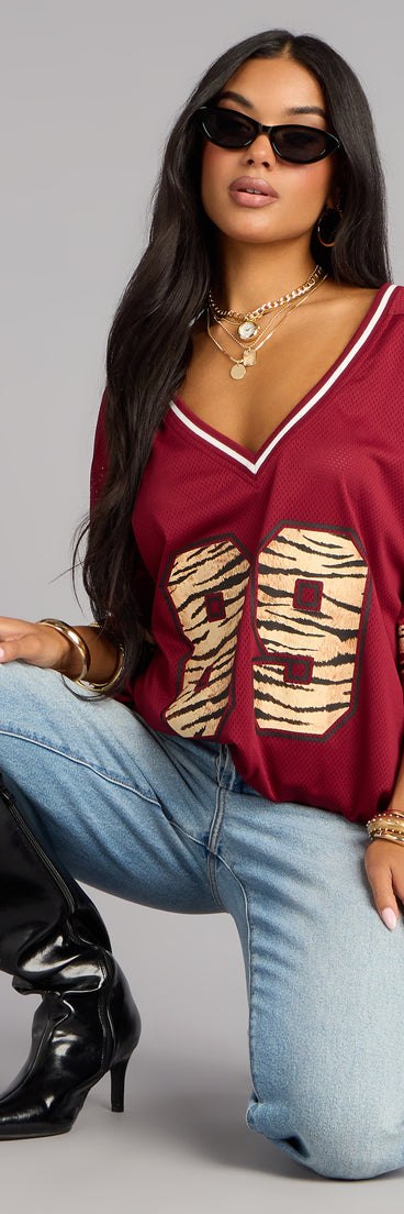 Easy MVP Tiger Print Jersey Top