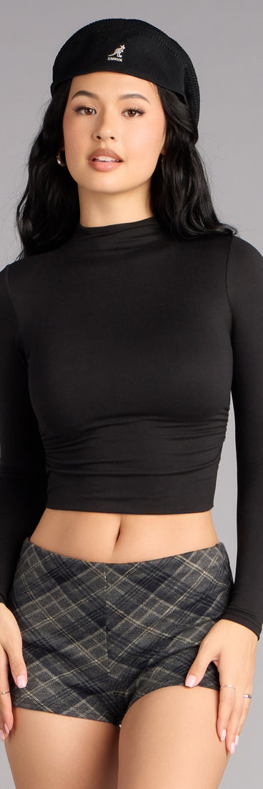 Cozy Sculpt Mock Neck Crop Top