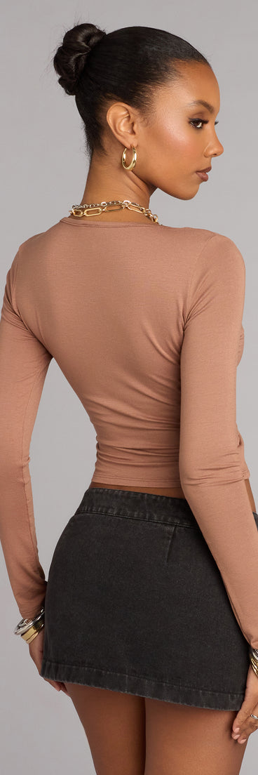 Easy Allure Double Twist Long Sleeve Top