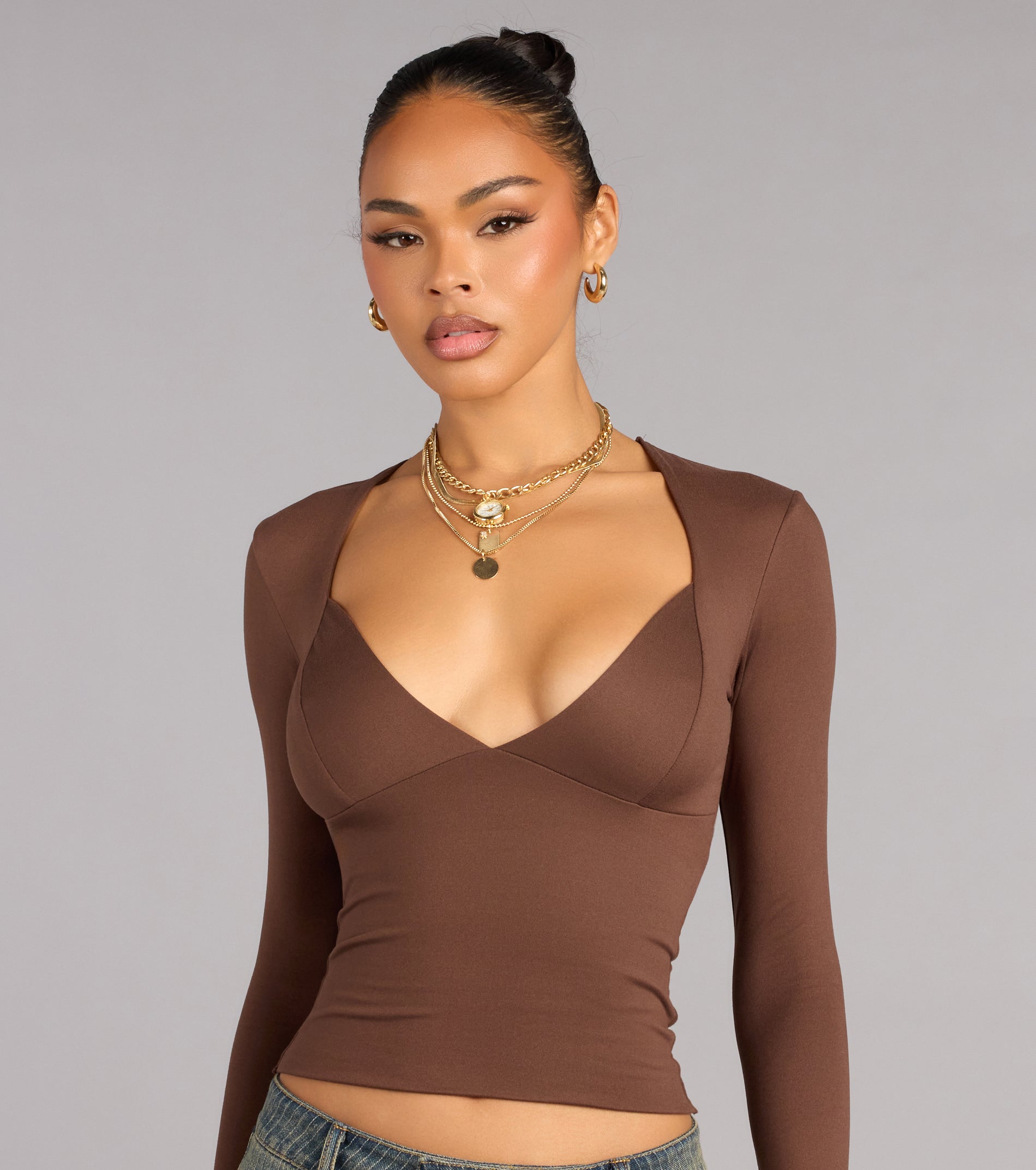 Own the Moment Long Sleeve Crop Top | Windsor