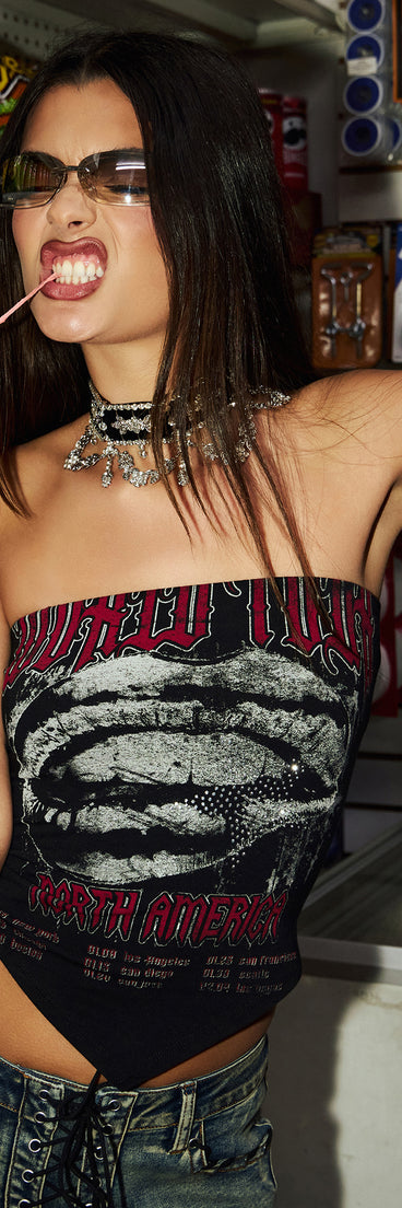 Rock Tour Ready Graphic Tube Top