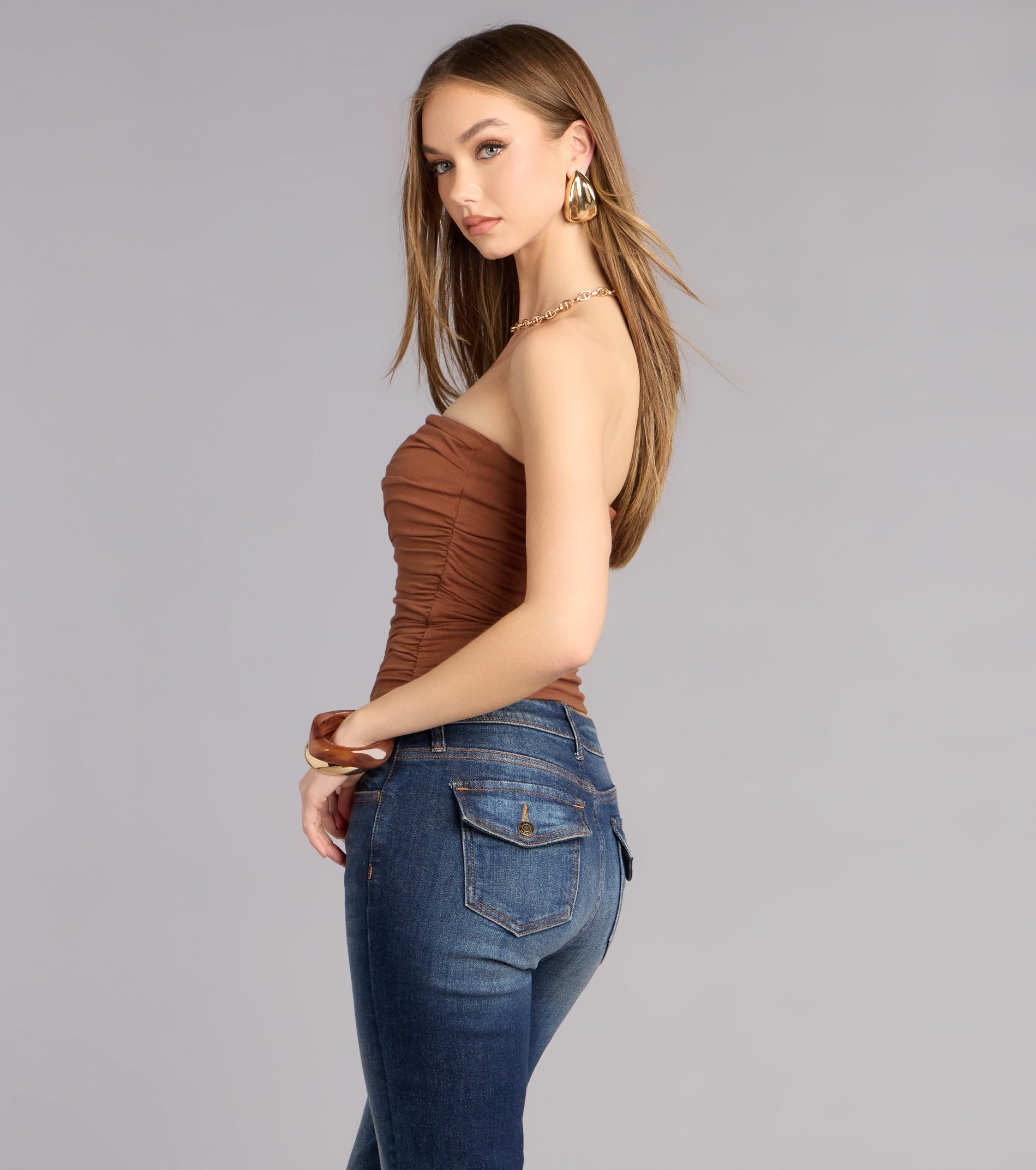 Cutest Vibe Ruched Knit Tube Top | Windsor