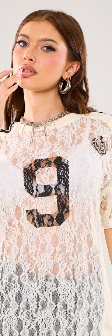 Sweet Talk Sheer Lace Jersey Top