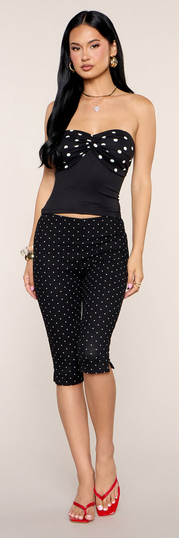 Dot Drama Twist Tube Crop Top