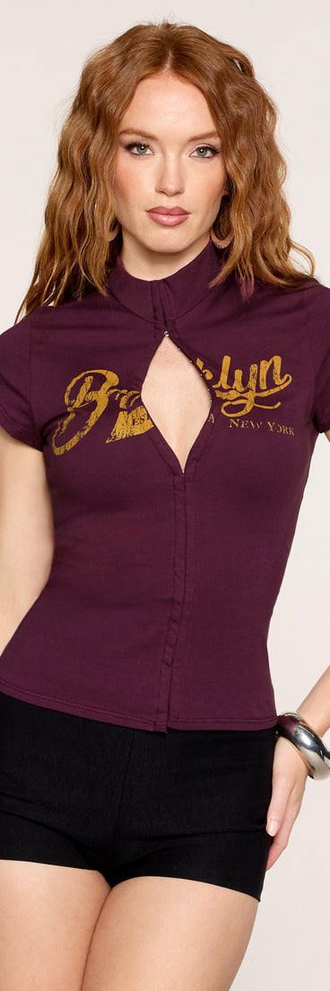 City Script Brooklyn Graphic Top