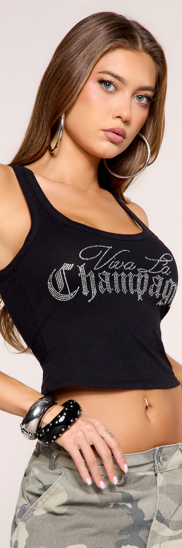 Cheers Babe Viva La Champagne Tank Top