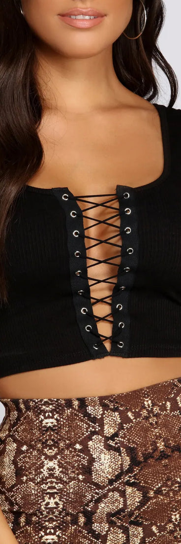 Lace Me Up Buttercup Top